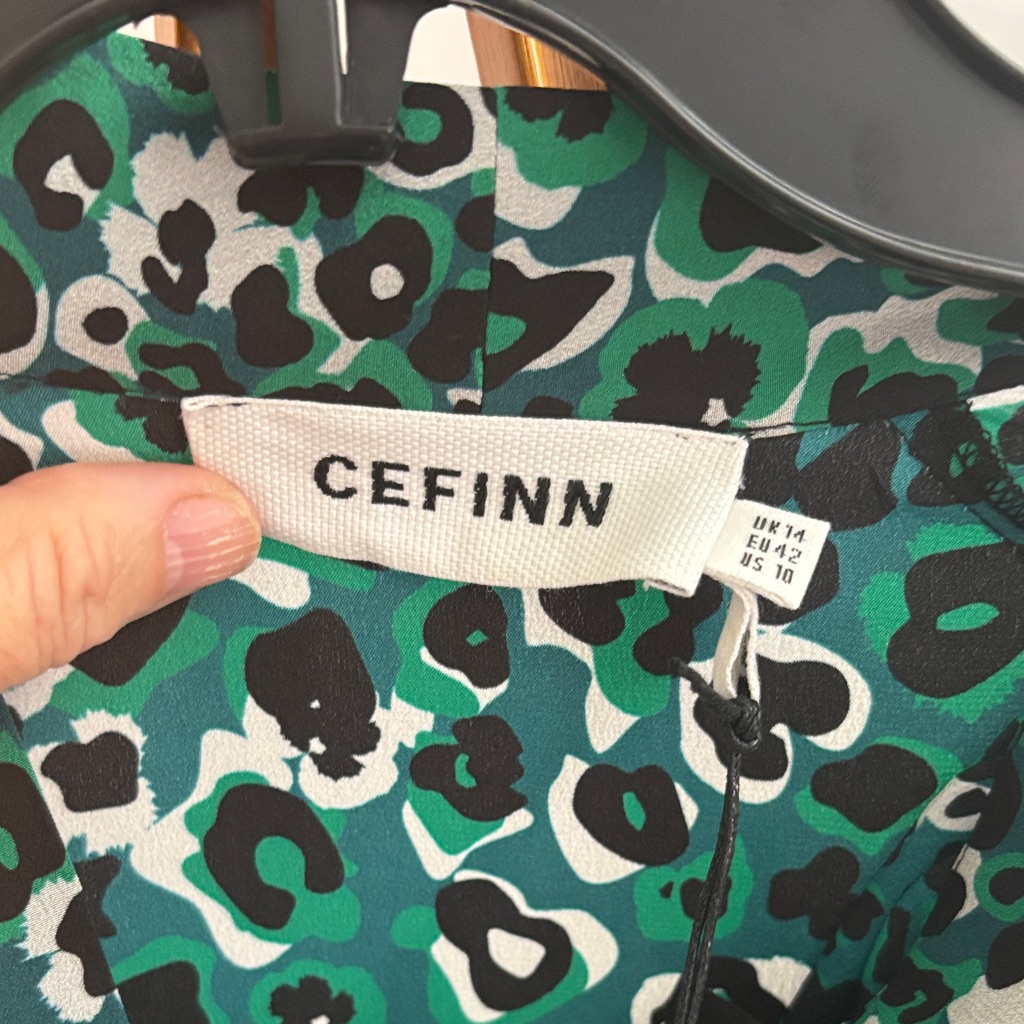 Nwt Cefinn Green Printed Midi Dress — image 6 of 8